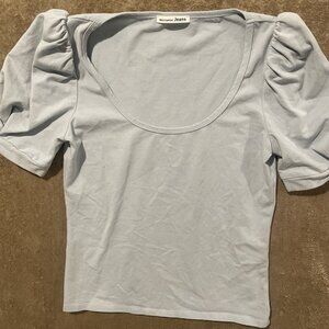 Reformation Light Blue Short Sleeve Top